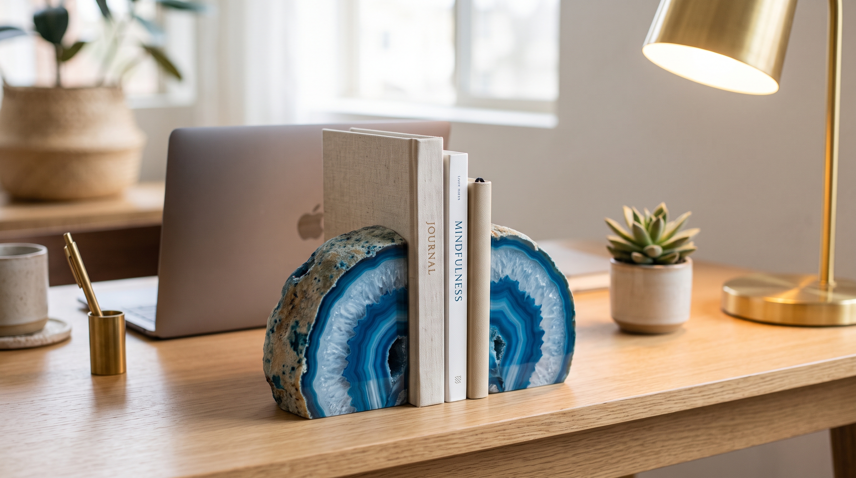 How to Style, Cleanse and Care for Agate Bookends at Home or in the Office